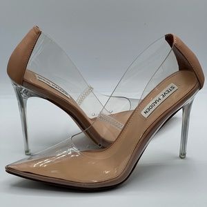 STEVE MADDEN VALA CLEAR PUMP HEELS